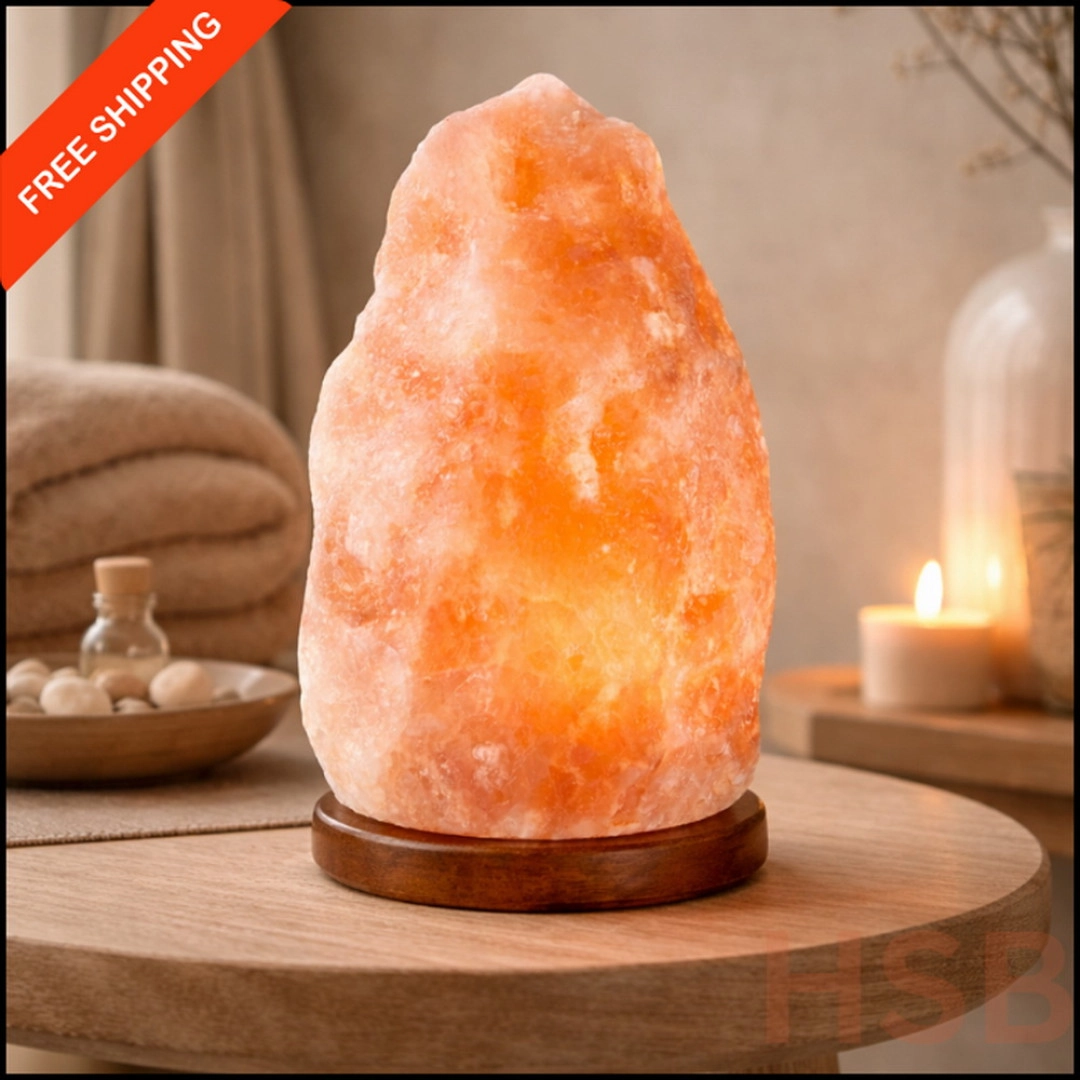 Natural Himalayan Salt Rock Lamp – Hand-Carved Pink Salt Lamp