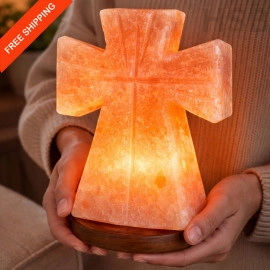 Himalayan Pink Salt Rock Lamp – Cross Shape Natura..