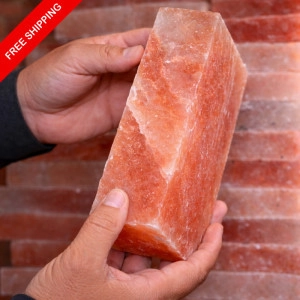Pink Salt Block 8×4×2 – Salt Block for Cooking Food, Grilling, Sauna & Wellness Rooms