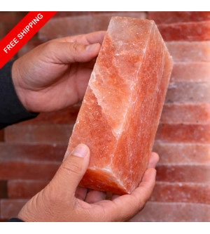 Pink Salt Block 8×4×2 – Salt Block for Cooking Food, Grilling, Sauna & Wellness Rooms