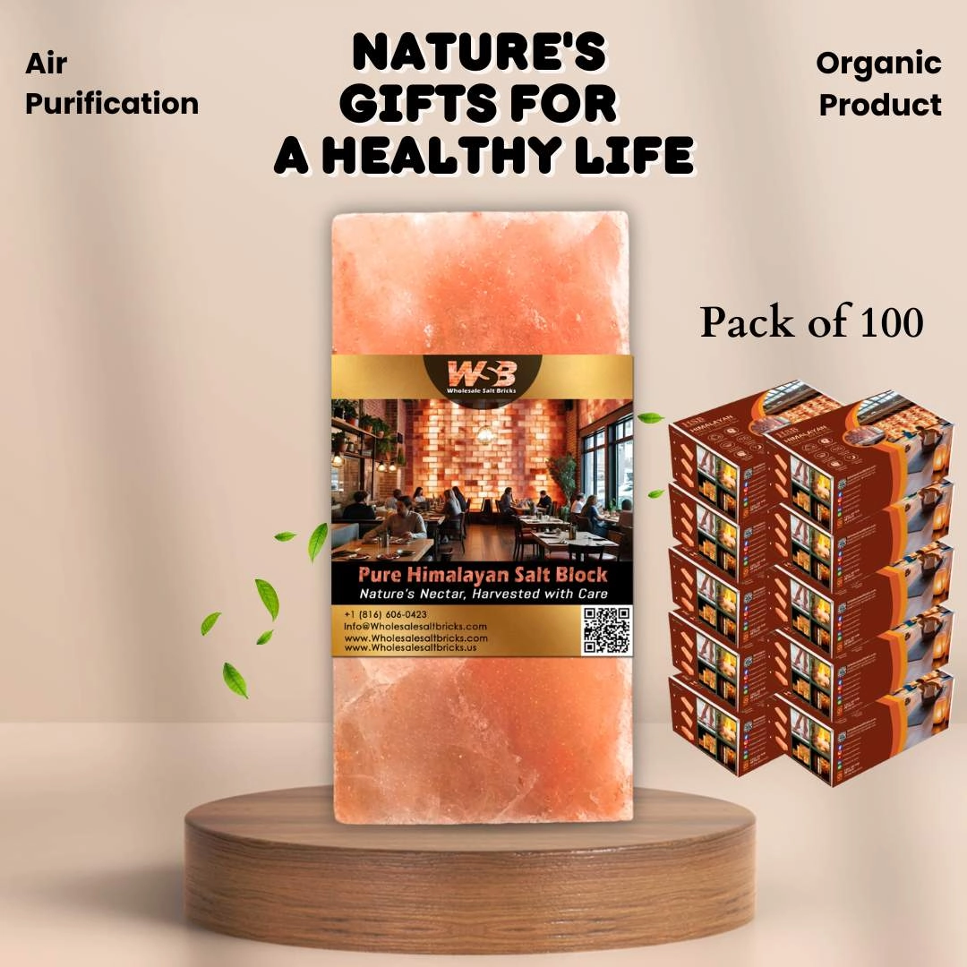 Himalayan Salt Bricks 8" x 4" x 1" - Pack of 100