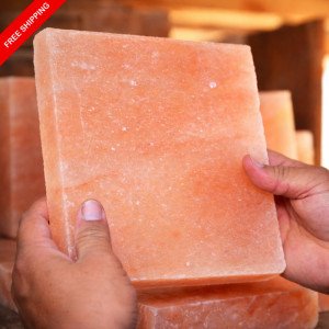Himalayan Pink Salt Cooking Plate 8×8×1 | Natural Salt Block for BBQ, Grilling, Searing, Serving