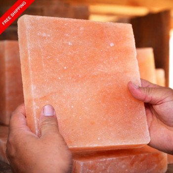 Himalayan Pink Salt Cooking Plate 8×8×1 | Natural Salt Block for BBQ, Grilling, Searing, Serving