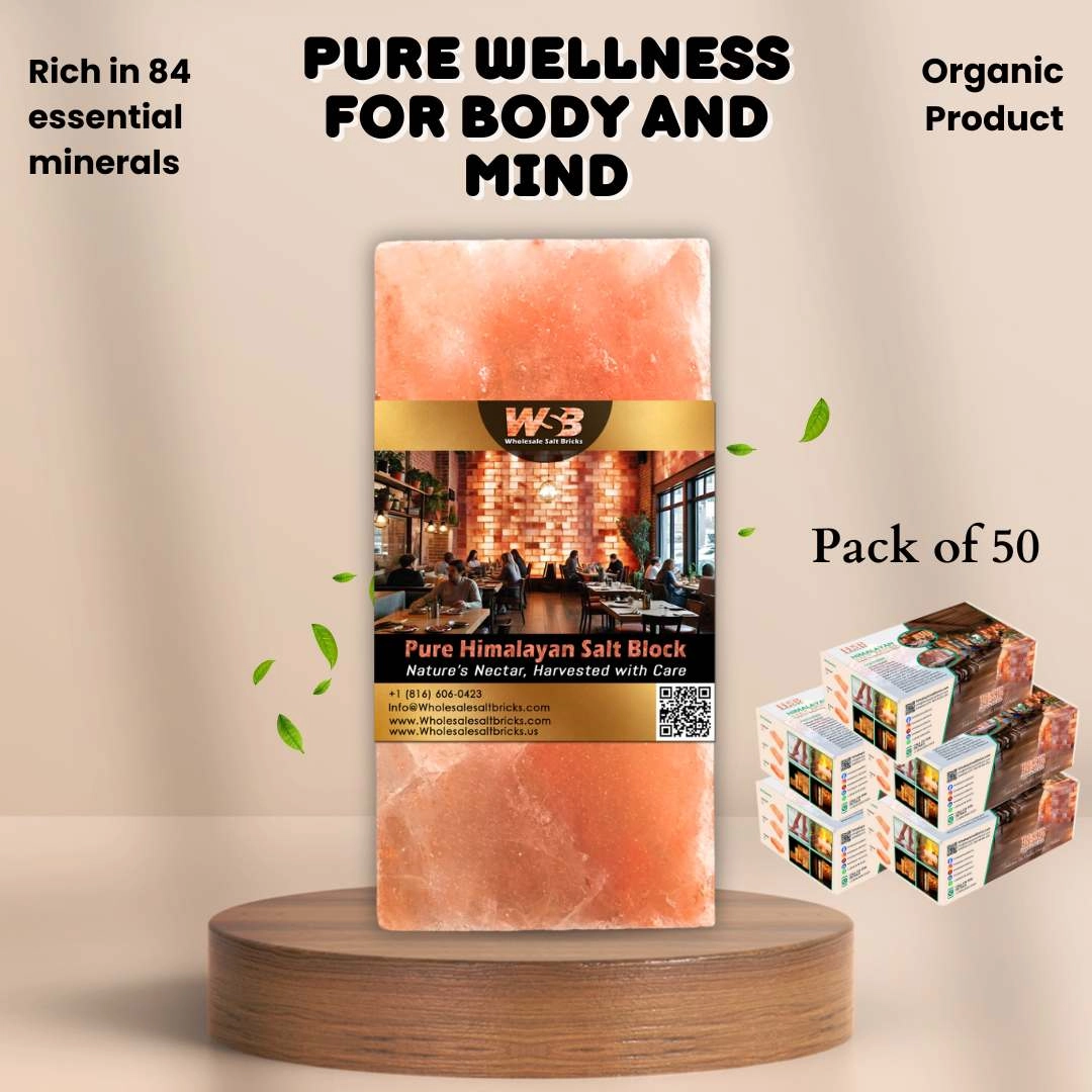 Himalayan Salt Bricks 8" x 4" x 1" - Pack of 50