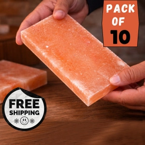 Pink Salt Tiles 8x4x1 | Natural Salt Block for Spa & Décor